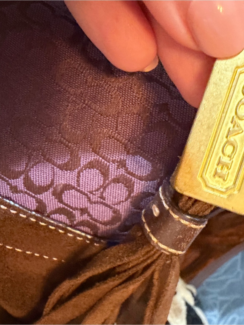 Coach Vintage Legacy East West Duffle Purple Signature Jacquard Shoulder Bag - Picture 3 of 16